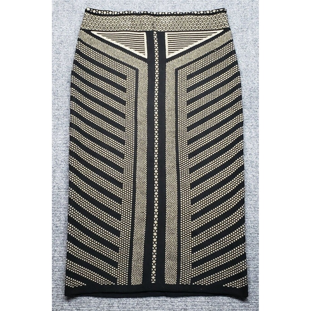 Icy Fashion Skirt Womens L Multicolor Geometric Pleated Pull On Knit Stretch